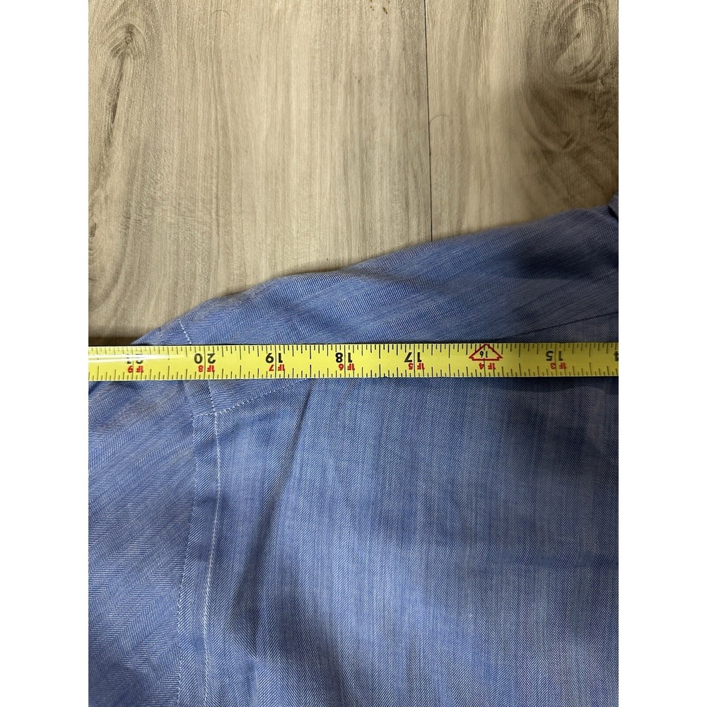 Ermenegildo Zegna Su Misura Regular Fit Long Sleeve Blue Shirt 46/18 - Picture 12 of 13